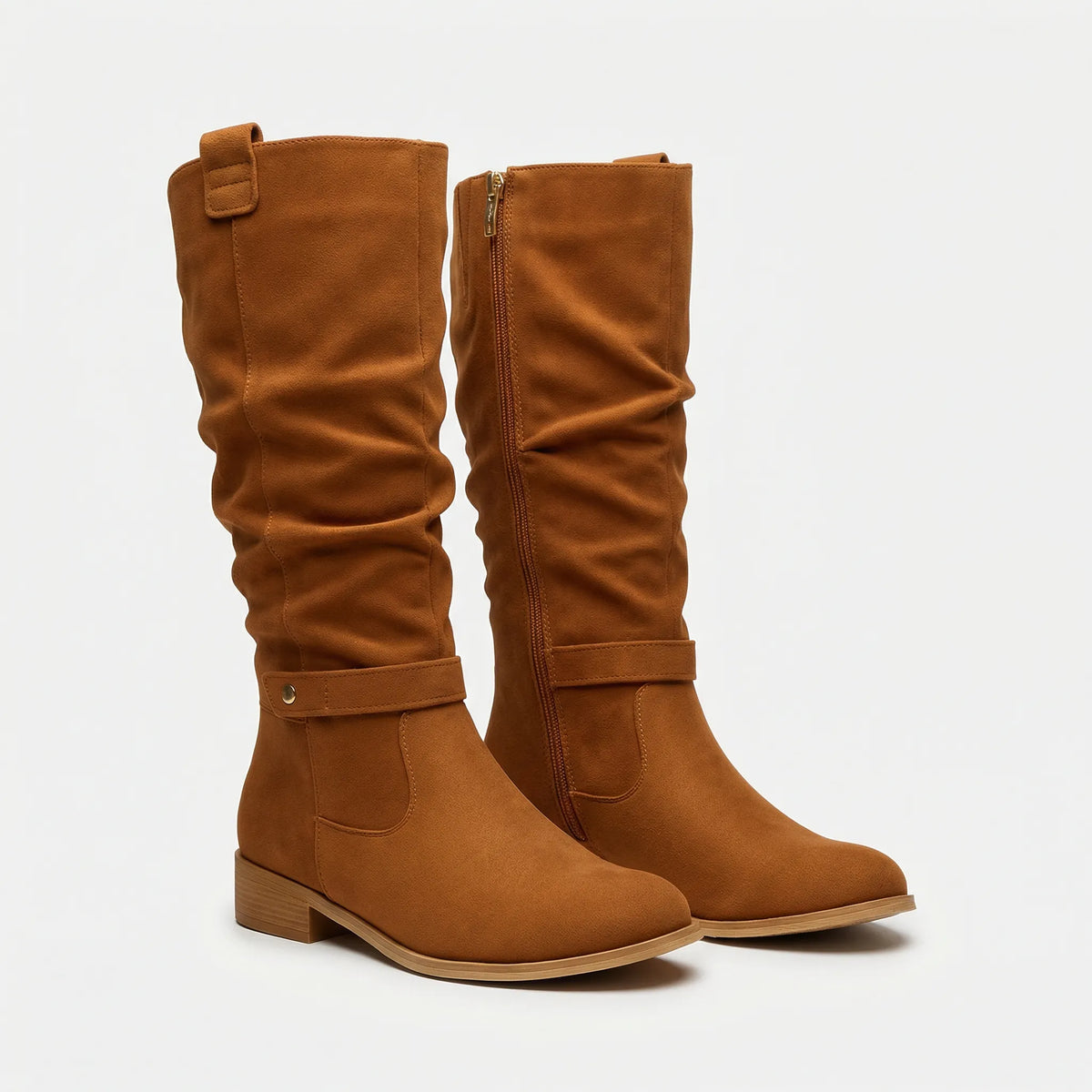 Women's Knee-High Boots with Side Zipper