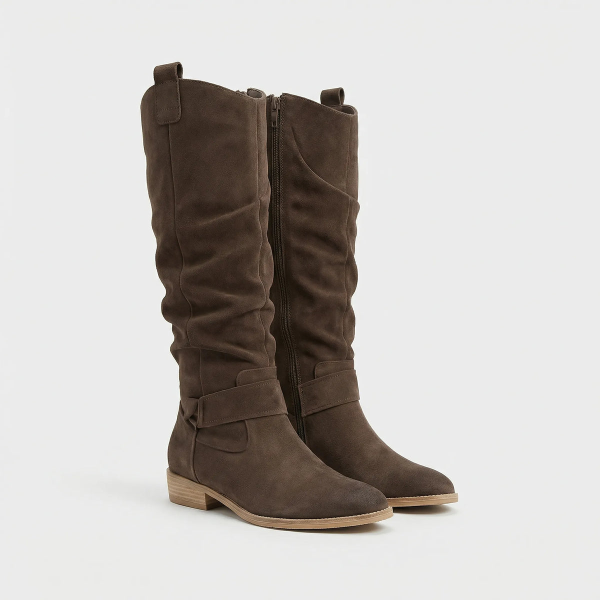 Women's Knee-High Boots with Side Zipper