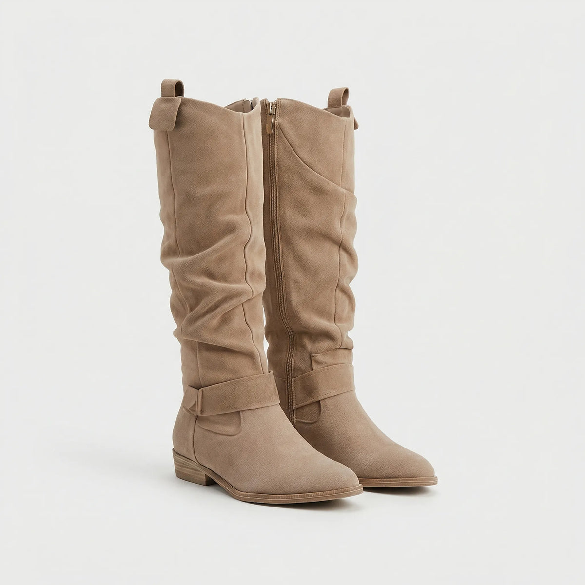 Women's Knee-High Boots with Side Zipper