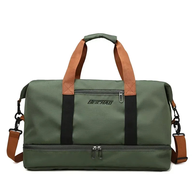 Women's Large Capacity Gym and Travel Bag with Wet-Dry Separation