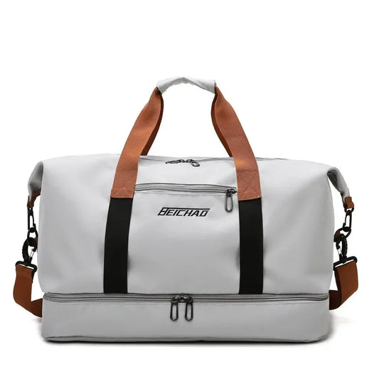 Women's Large Capacity Gym Travel Bag with Dry & Wet Separation - Hand and Shoulder Bag