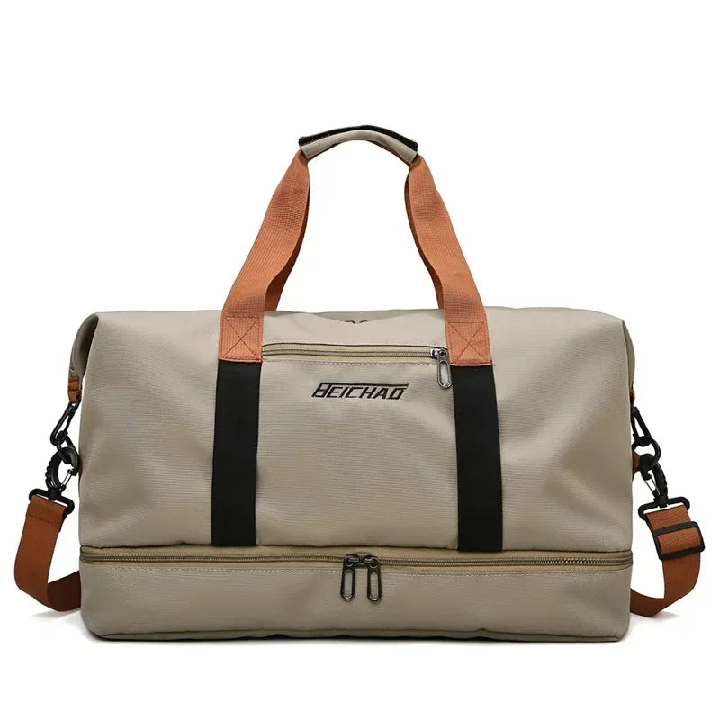 Women's Large Capacity Gym Travel Bag with Dry & Wet Separation - Hand and Shoulder Bag