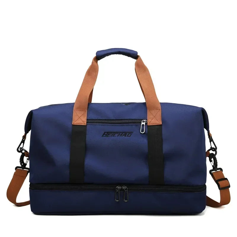 Women's Large Capacity Gym Travel Bag with Dry & Wet Separation - Hand and Shoulder Bag