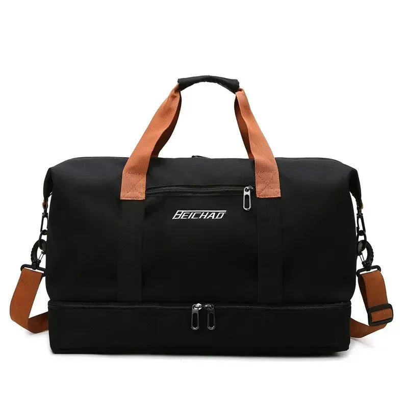 Women's Large Capacity Gym Travel Bag with Dry & Wet Separation - Hand and Shoulder Bag