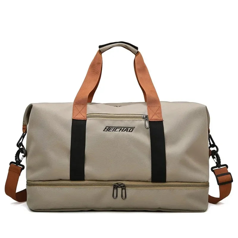 Women's Large Capacity Gym Travel Bag with Dry & Wet Separation - Hand and Shoulder Bag