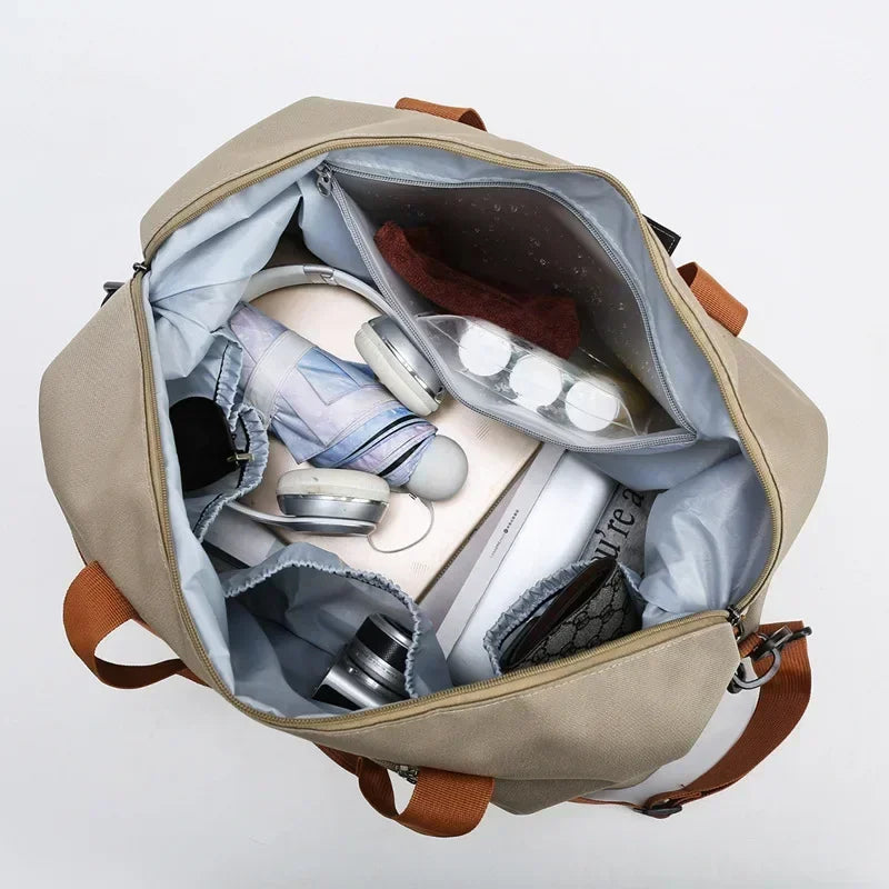 Women's Large Capacity Gym Travel Bag with Dry & Wet Separation - Hand and Shoulder Bag