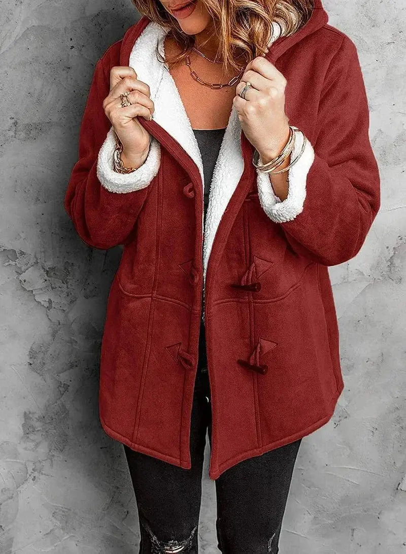 Women's Lined Hooded Coat with Tailored Silhouette