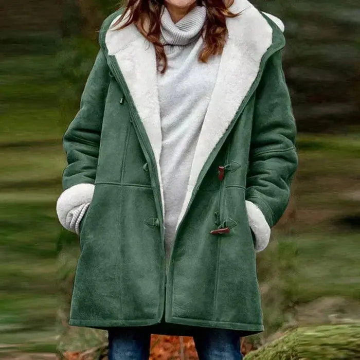 Women's Lined Hooded Coat with Tailored Silhouette
