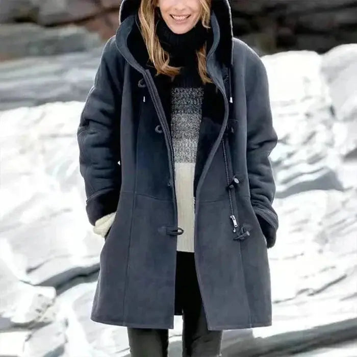 Women's Lined Hooded Coat with Tailored Silhouette