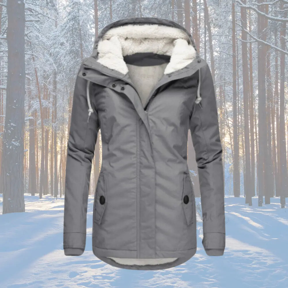 Women's Lined Hooded Parka Jacket with Roomy Hood