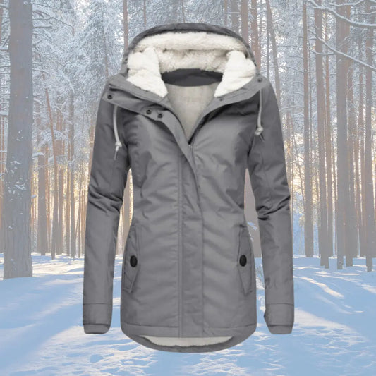Women's Lined Hooded Parka Jacket with Roomy Hood