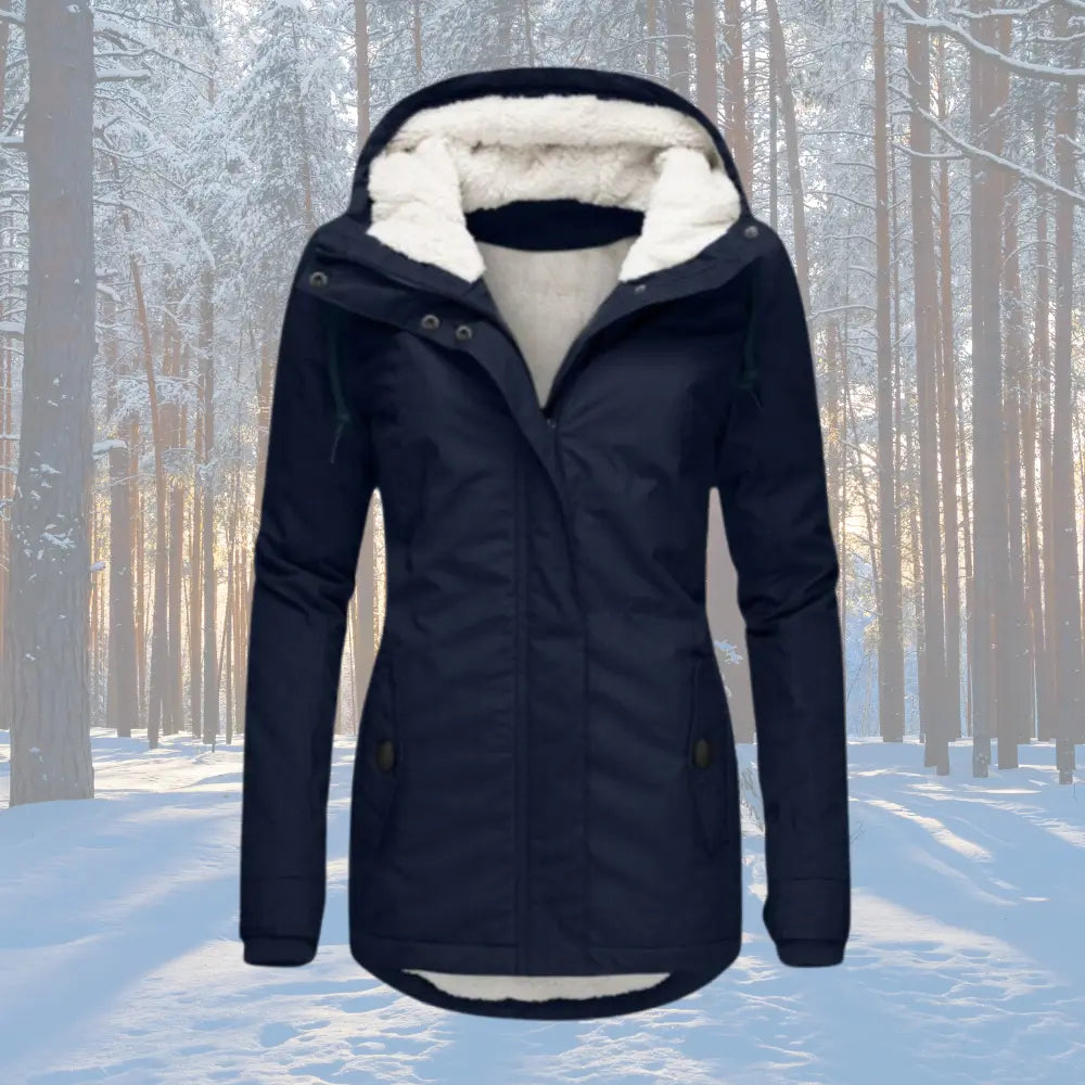 Women's Lined Hooded Parka Jacket with Roomy Hood