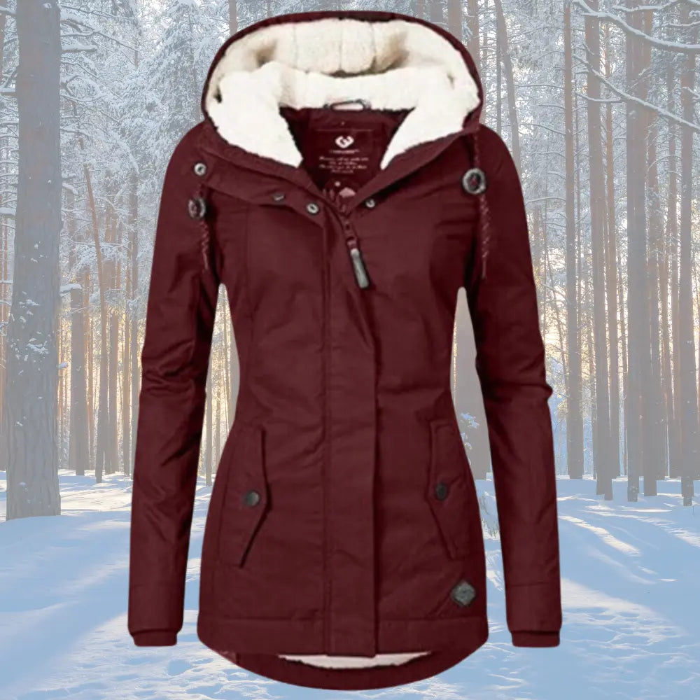 Women's Lined Hooded Parka Jacket with Roomy Hood