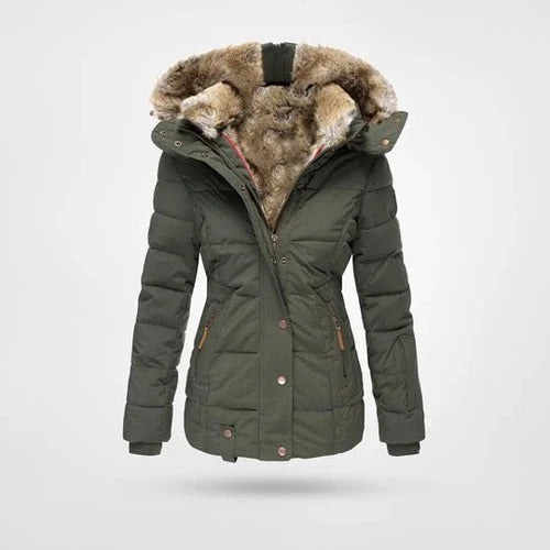 Women's Lined Padded Jacket with Hood