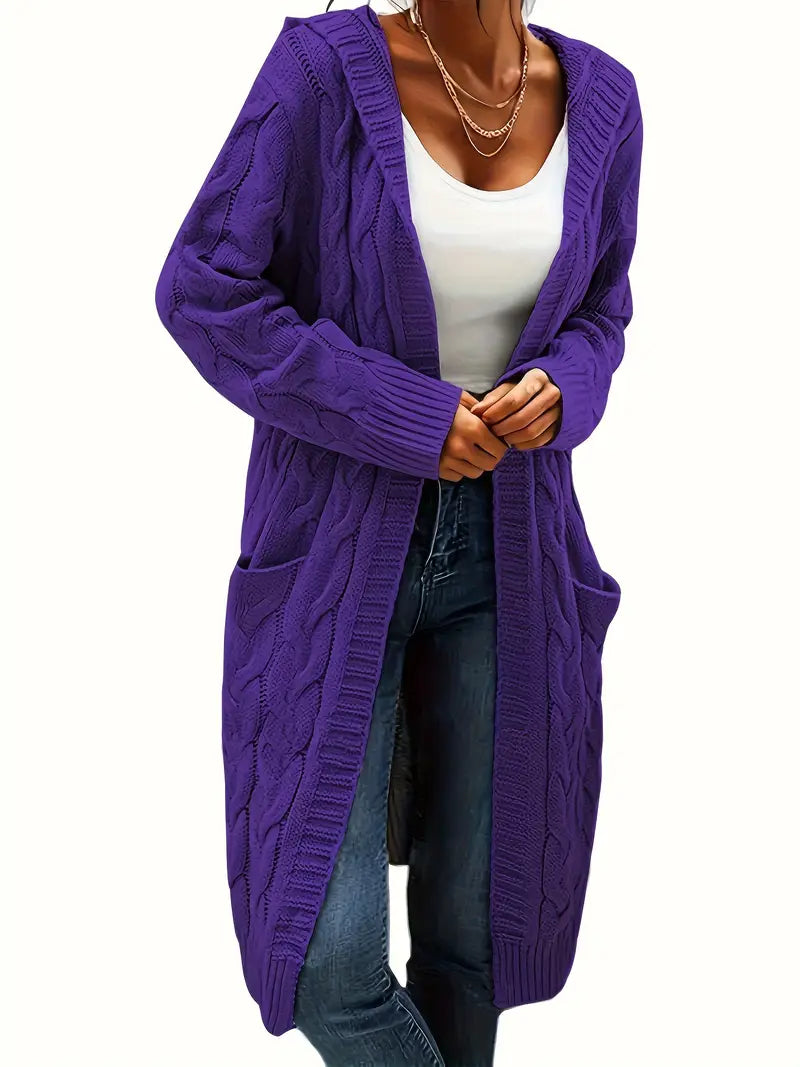 Women's Long Hooded Cardigan