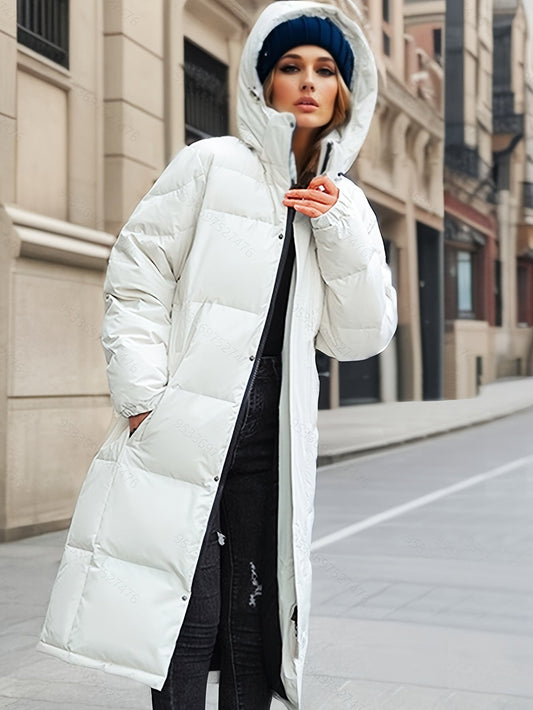 Women's Long Hooded Padded Coat for Autumn/Winter