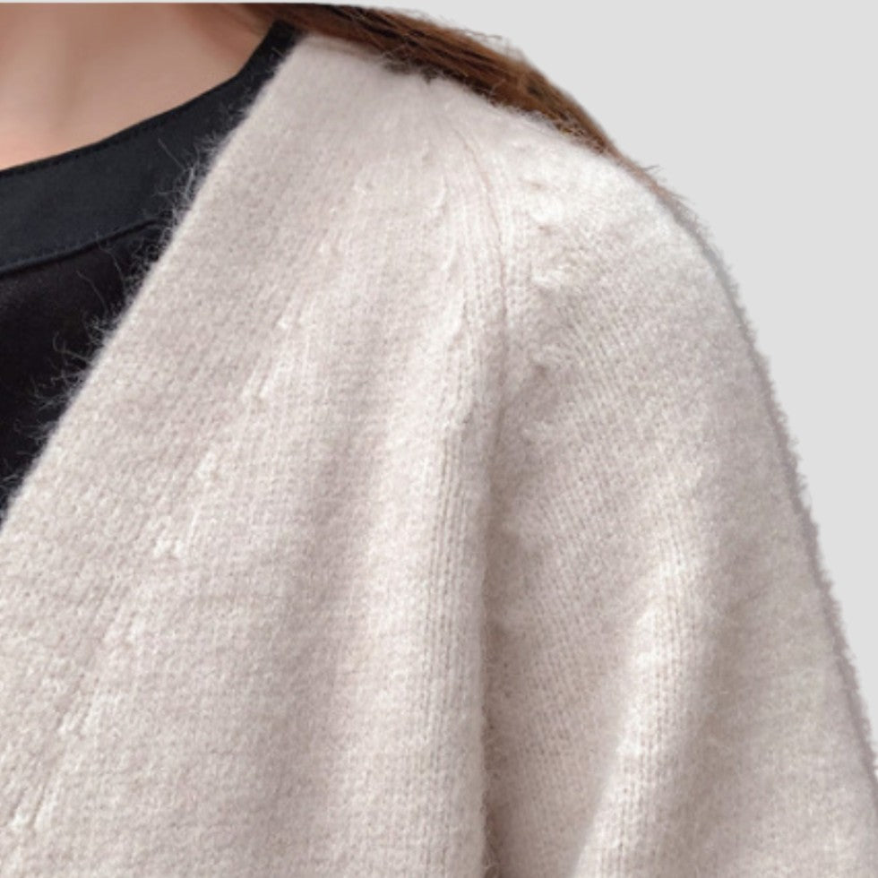 Women's Long Open-Front Cardigan with Pockets
