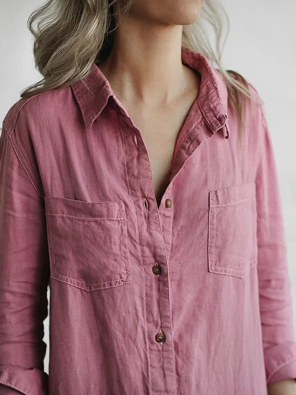 Women's Long-Sleeve Button-Up Jumpsuit