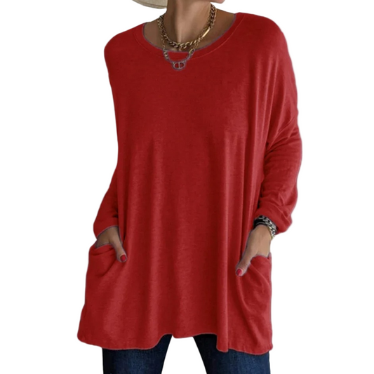 Women's Long-Sleeve Round Neck Tunic