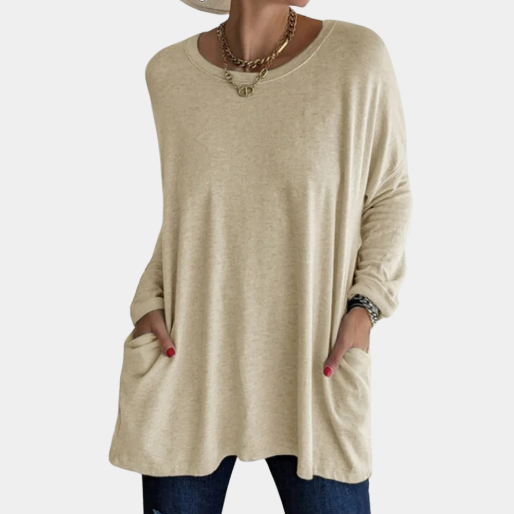 Women's Long-Sleeve Round Neck Tunic