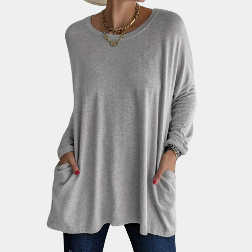 Women's Long-Sleeve Round Neck Tunic