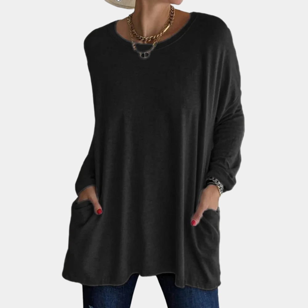 Women's Long-Sleeve Round Neck Tunic