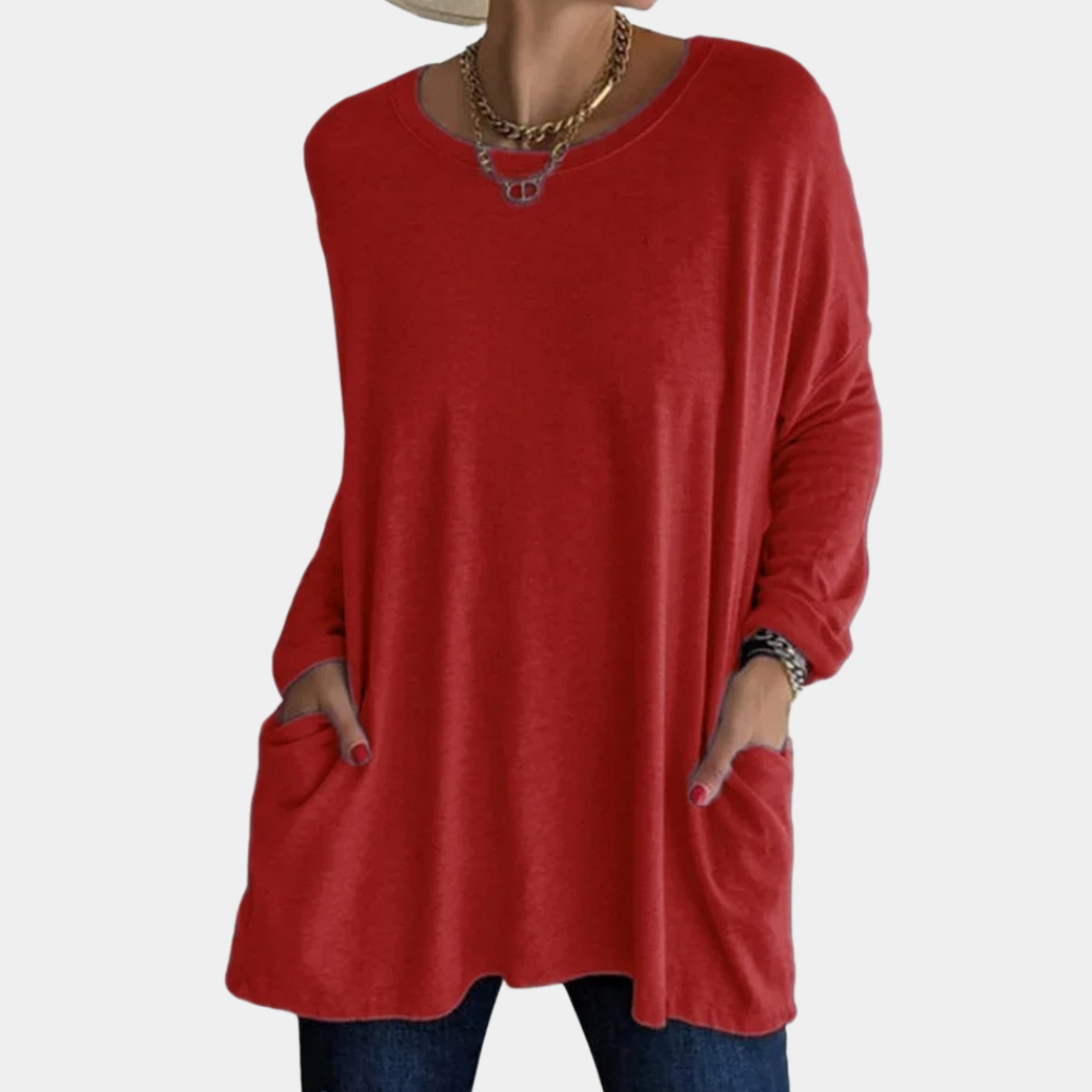 Women's Long-Sleeve Round Neck Tunic