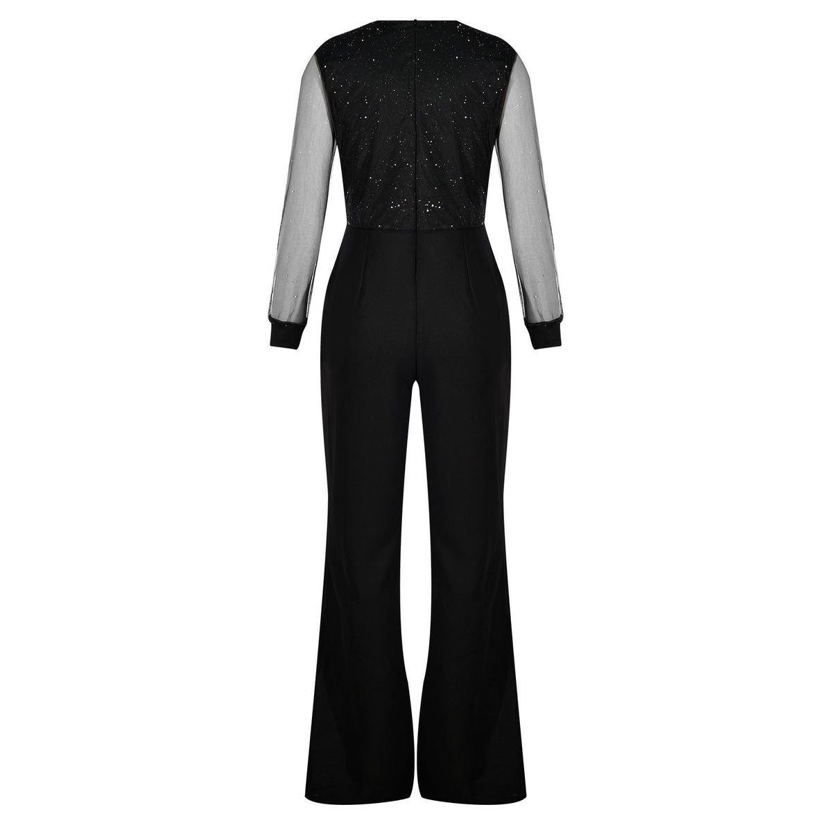Women's Long-Sleeve Wide-Leg Jumpsuit