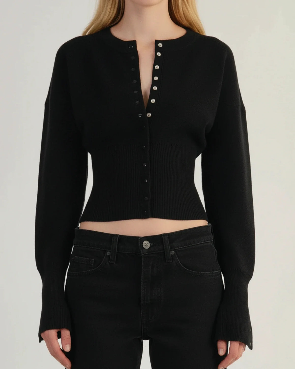 Women's Long-Sleeved Cropped Cardigan