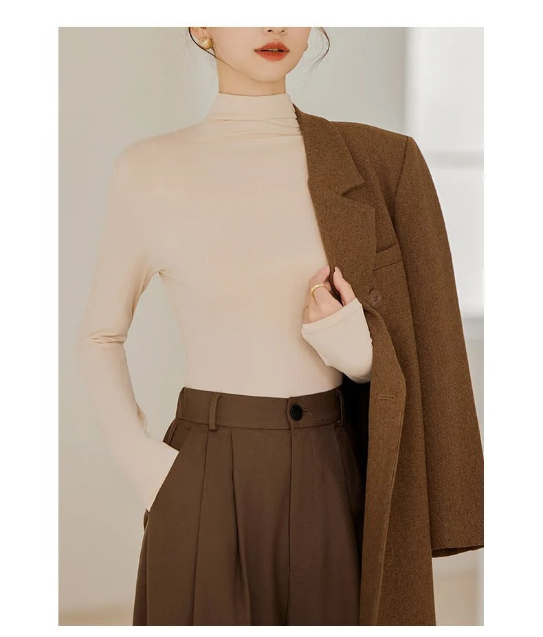 Women's Long-Sleeved High-Neck Top