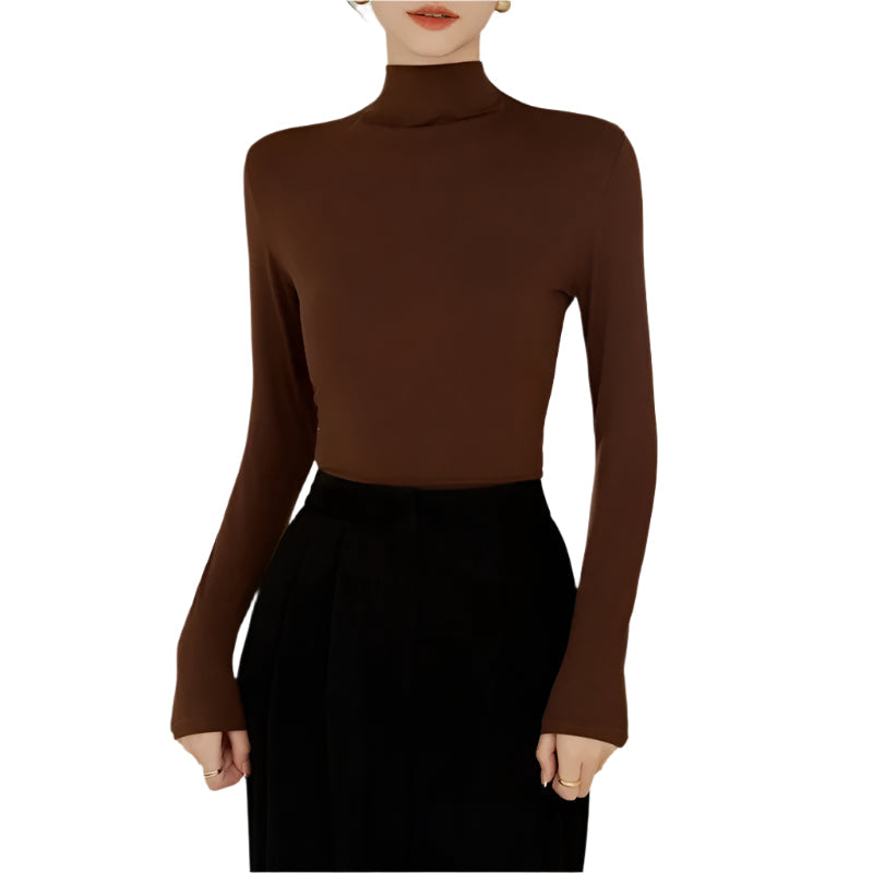 Women's Long-Sleeved High-Neck Top