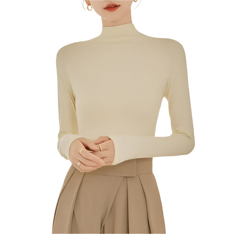 Women's Long-Sleeved High-Neck Top