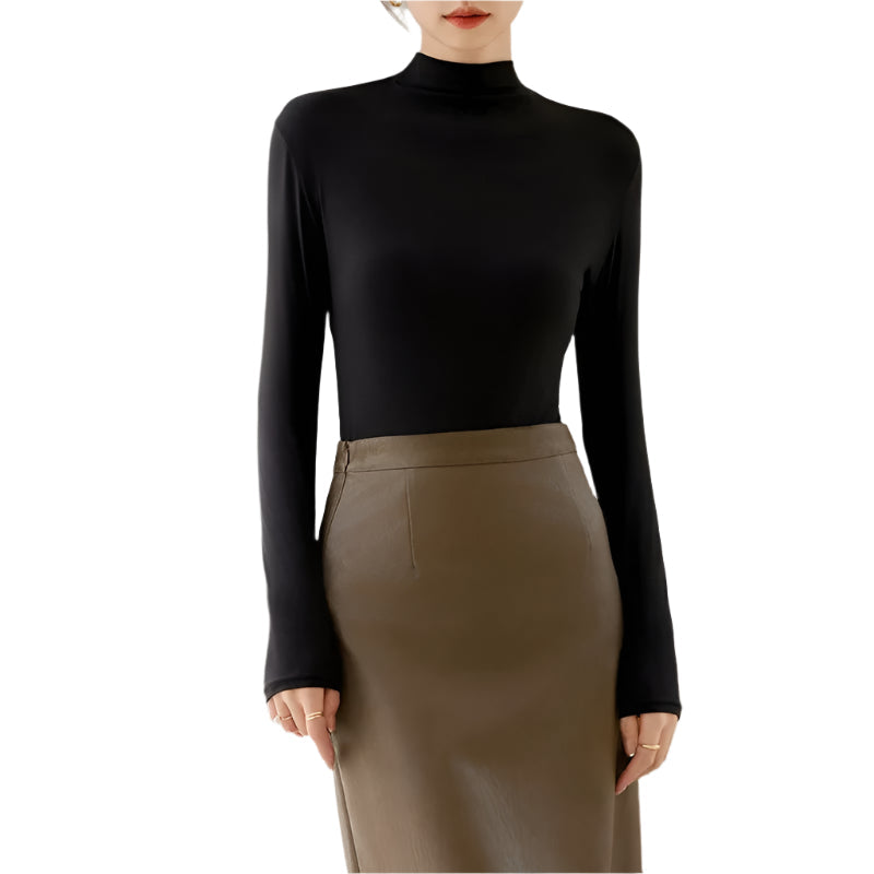 Women's Long-Sleeved High-Neck Top