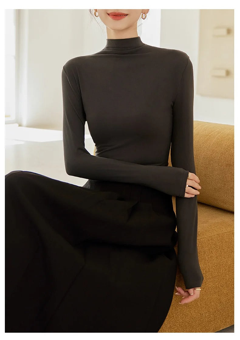 Women's Long-Sleeved High-Neck Top