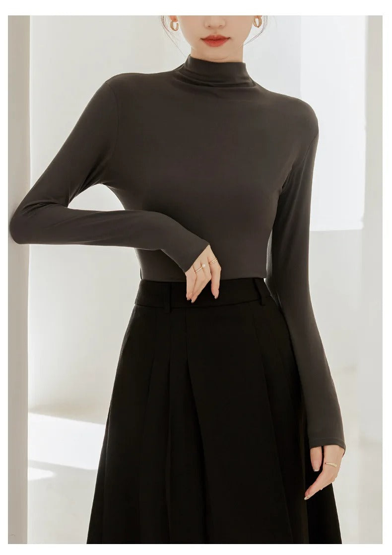 Women's Long-Sleeved High-Neck Top