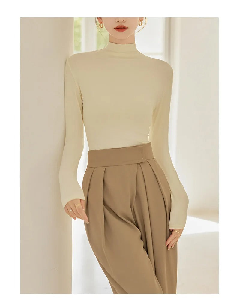 Women's Long-Sleeved High-Neck Top