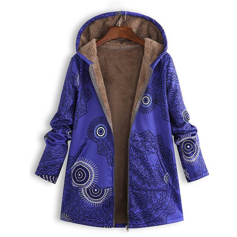 Women's Long Spring Jacket with Hood and Front Pockets