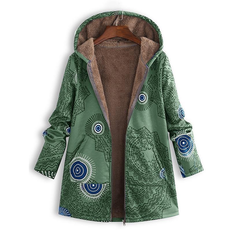 Women's Long Spring Jacket with Hood and Front Pockets
