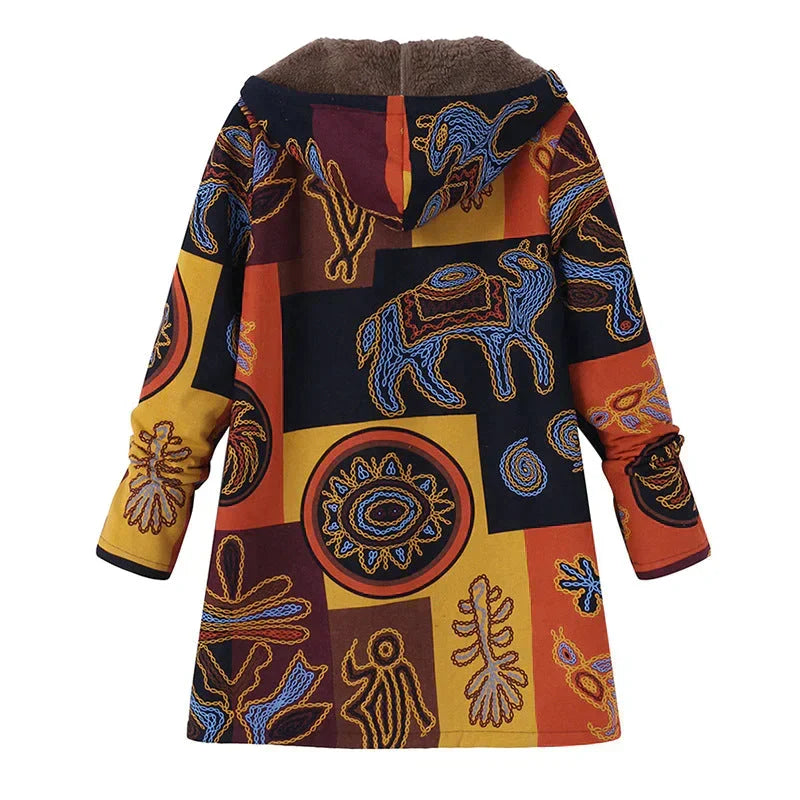 Women's Long Spring Jacket with Hood and Front Pockets