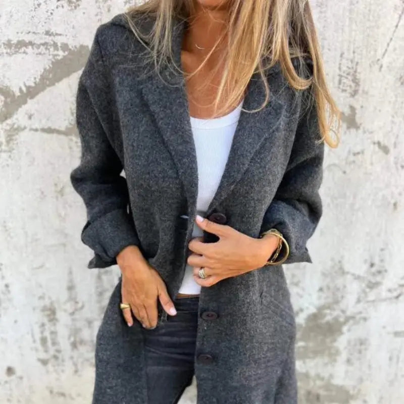 Women's Loose-Fit Lightweight Long-Sleeve Minimalist Coat