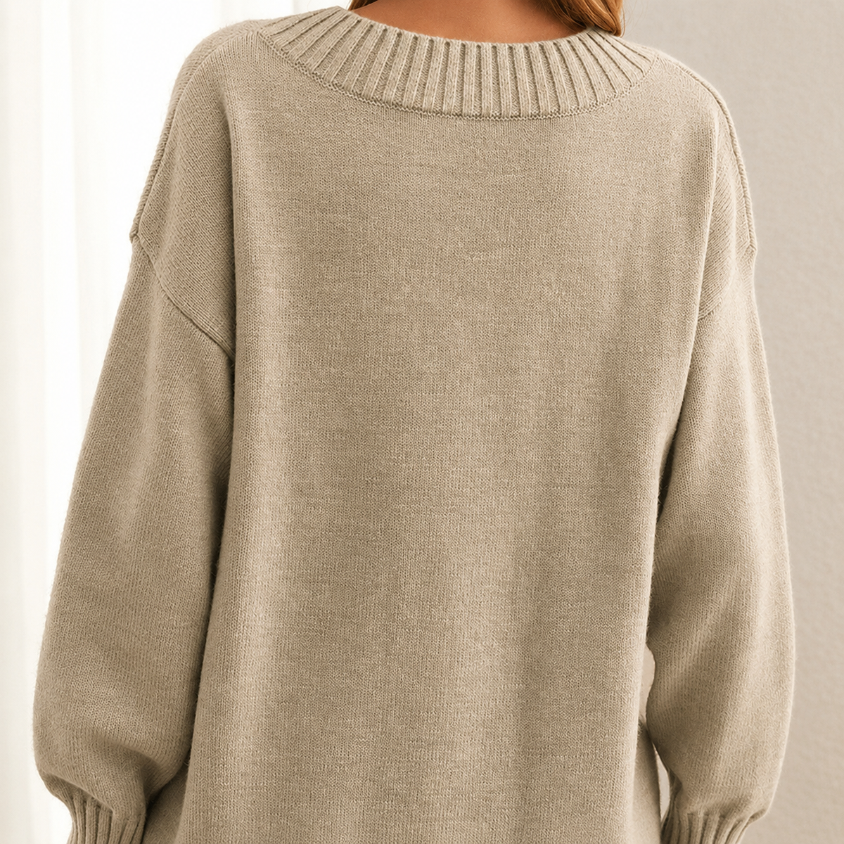 Women's Loose Fit V-Neck Sweater