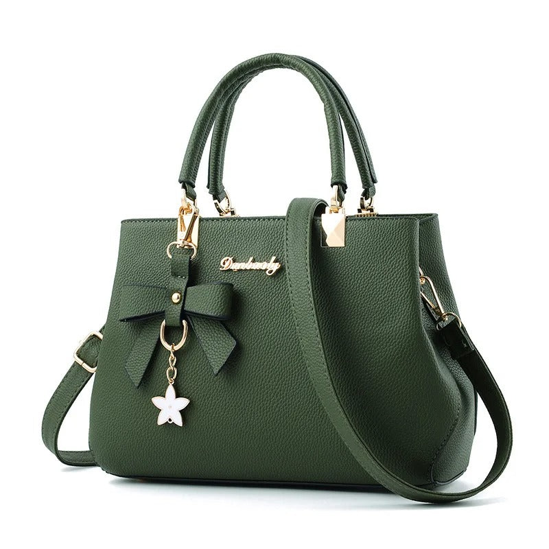 Women's Messenger Bag with Flower Charm
