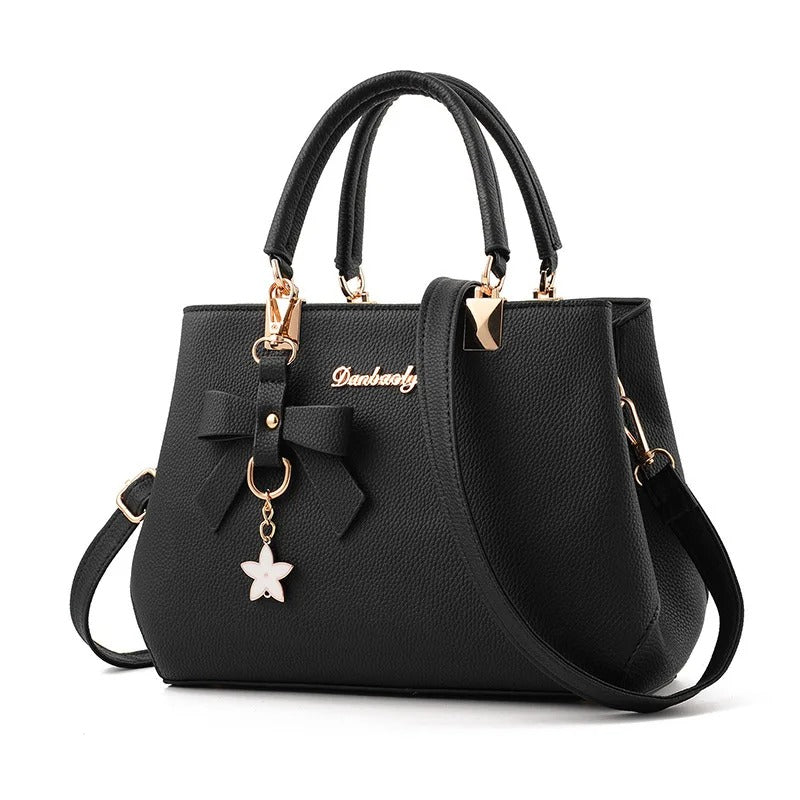 Women's Messenger Bag with Flower Charm