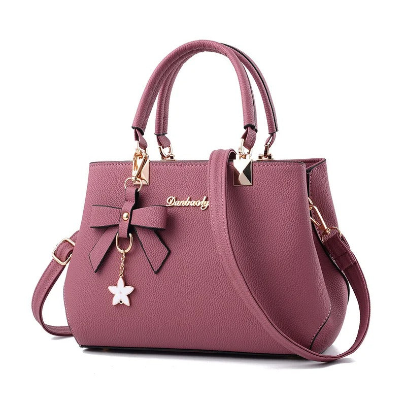 Women's Messenger Bag with Flower Charm