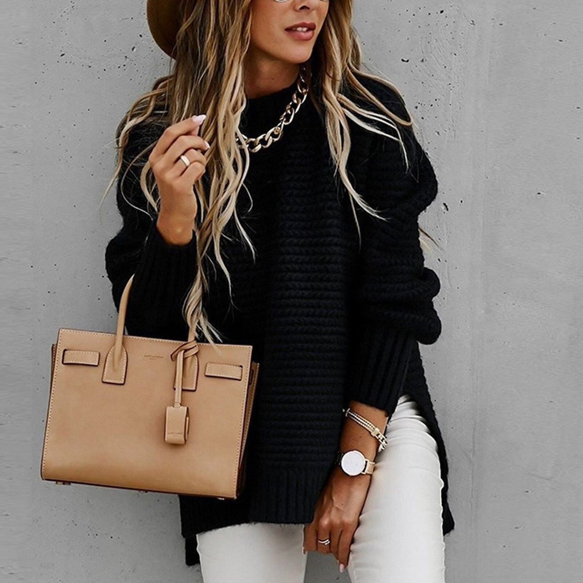 Women's Mock Neck Tunic Sweater