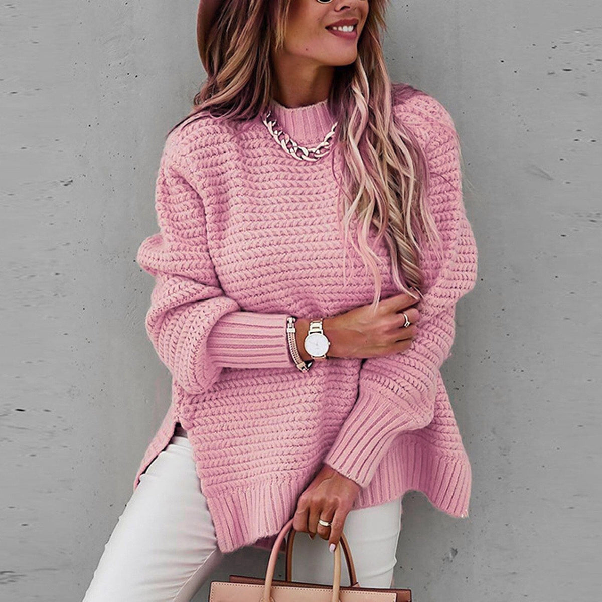Women's Mock Neck Tunic Sweater
