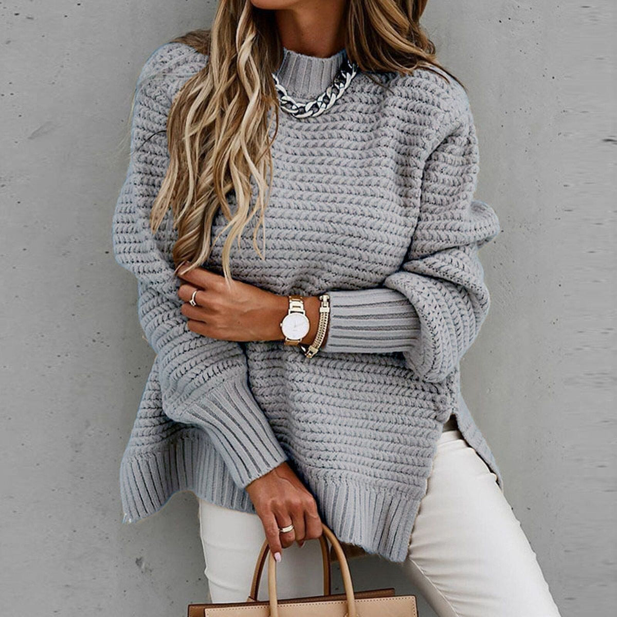 Women's Mock Neck Tunic Sweater