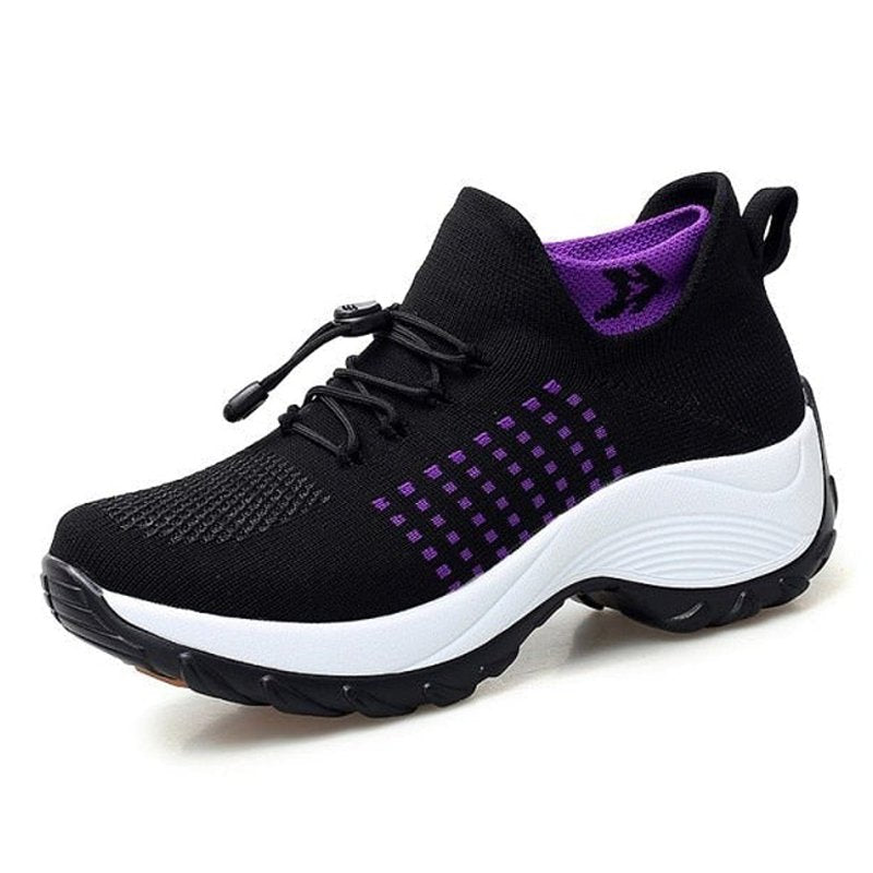 Women's Orthopedic Cushioned Lace-Up Platform Sneakers
