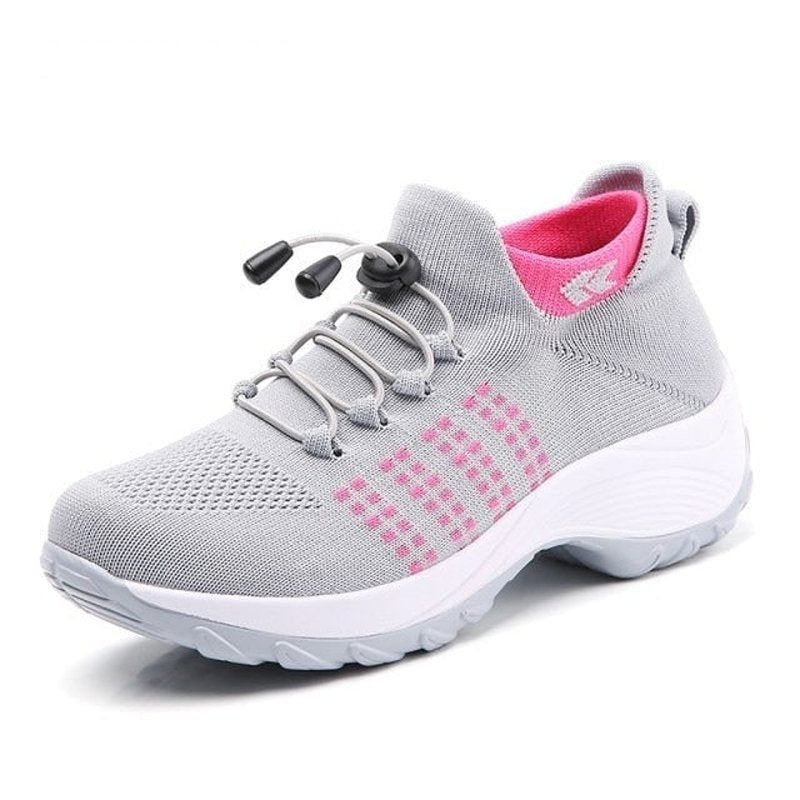 Women's Orthopedic Cushioned Lace-Up Platform Sneakers