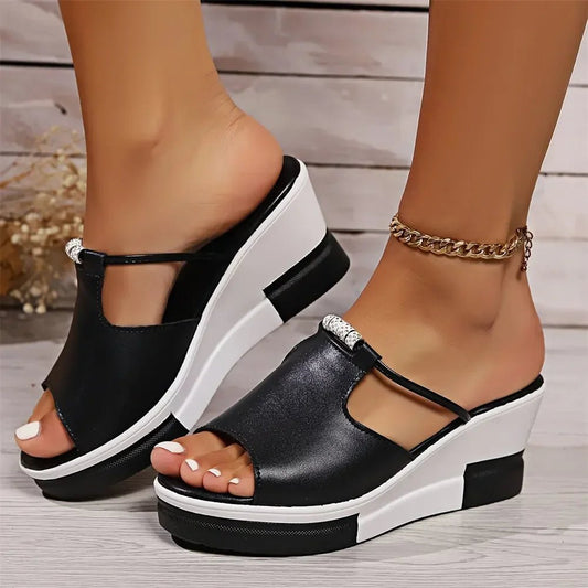 Women's Orthopedic Cushioned Platform Wedge Slip-On Sandals